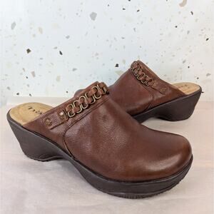 Halsa Footwear Brown Leather Chloe Clog Size 7.5 EUC | 1100
